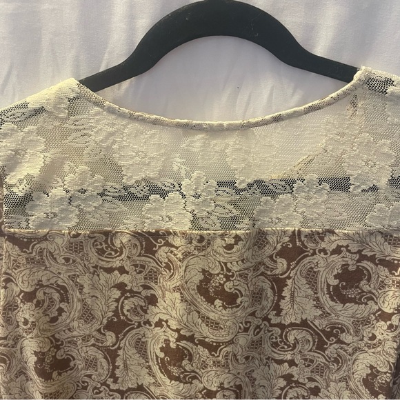 Easel Flowy Bell Sleeve Small Boho Floral Lace Botanical Artsy Fairy Whimsical - Picture 8 of 11